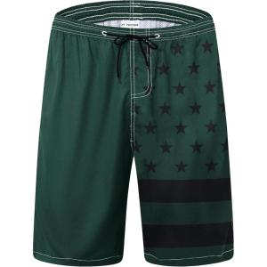 imageFT FENTENG Mens Swim Trunks Quick Dry Board Shorts with Mesh Lining Breathable Surf Beach Shorts Swimwear Bathing SuitsGreen Usa Flag1