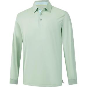 imageMens Polo Shirts Short Sleeve Casual Solid Stylish Dry Fit Performance Designed Collared Golf Polo Shirts for MenBeryl Greenlong