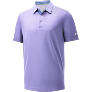 imageMens Polo Shirts Short Sleeve Casual Solid Stylish Dry Fit Performance Designed Collared Golf Polo Shirts for MenBluish Violet