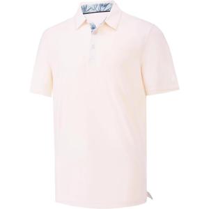 imageMens Polo Shirts Short Sleeve Casual Solid Stylish Dry Fit Performance Designed Collared Golf Polo Shirts for MenCream