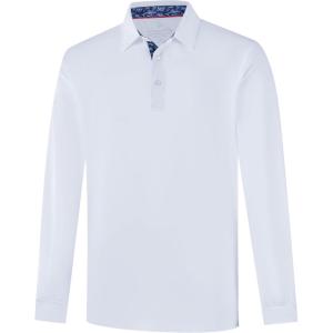 imageMens Polo Shirts Short Sleeve Casual Solid Stylish Dry Fit Performance Designed Collared Golf Polo Shirts for MenWhitelong