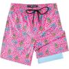 imageFT FENTENG Boys Swim Trunks with Compression Liner Boys Stretch Swim Shorts Quick Dry 2 in 1 Beach Shorts 417 YPink Palm Tree Flamingo