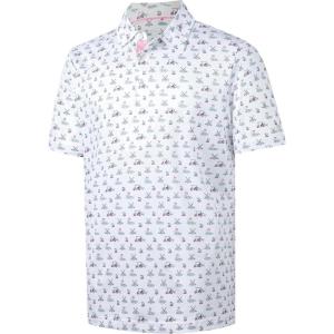 imageMens Golf Shirt Short Sleeve Dry Fit Print Moisture Wicking Performance Patterns Collared Polo ShirtPink Golfs Club
