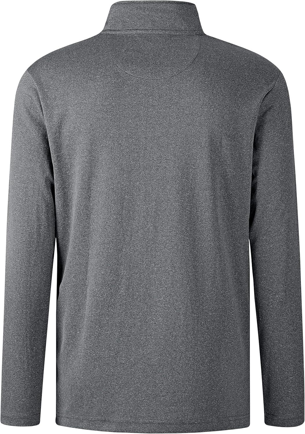 imageFT FENTENG Quarter Zip Golf Pullover Men Dry Fit Long Sleeve Moisture Wicking Mock Neck 14 Zip Pullover Mens SweatshirtsBlack Melange