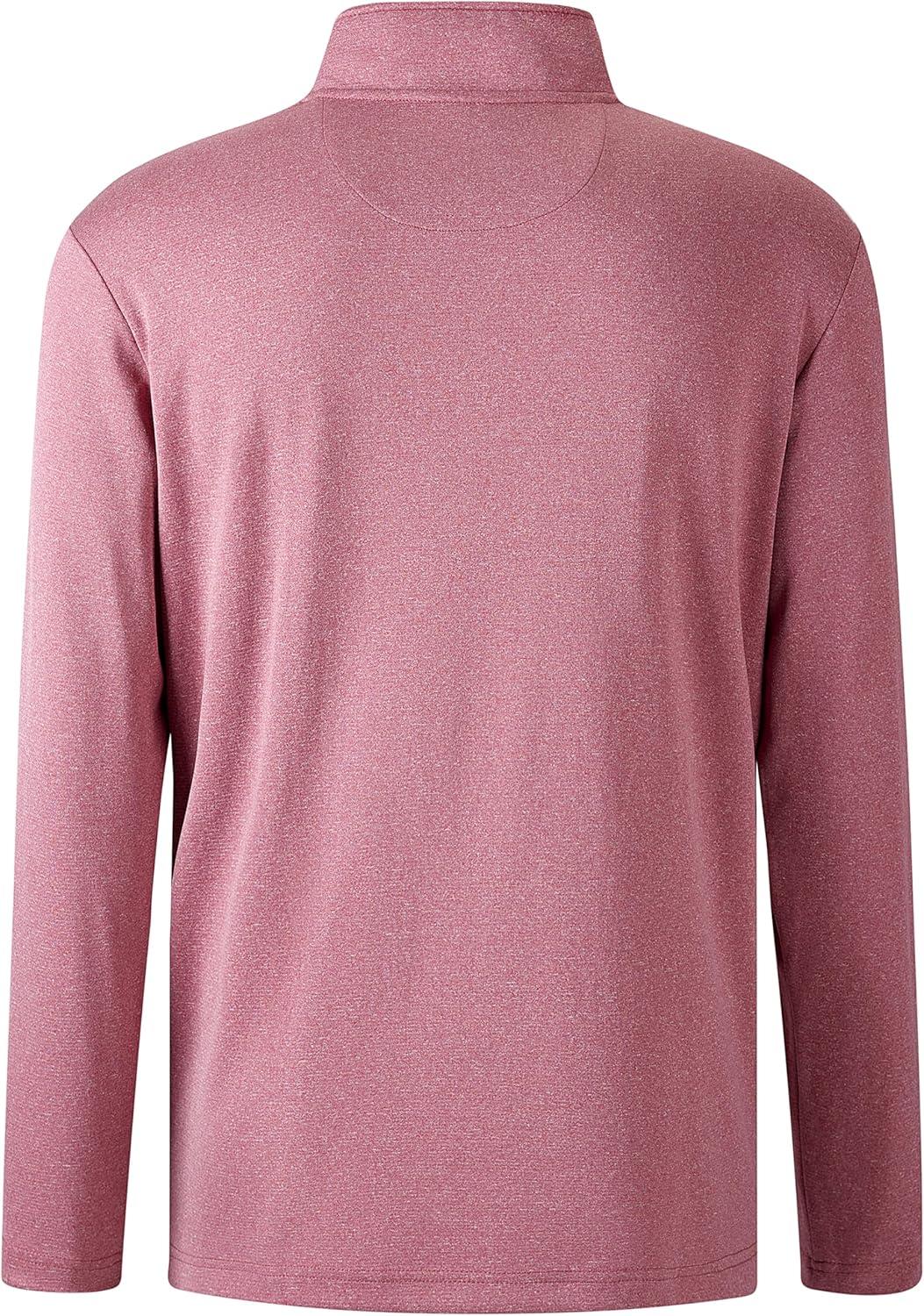 imageFT FENTENG Quarter Zip Golf Pullover Men Dry Fit Long Sleeve Moisture Wicking Mock Neck 14 Zip Pullover Mens SweatshirtsMarroon Melange