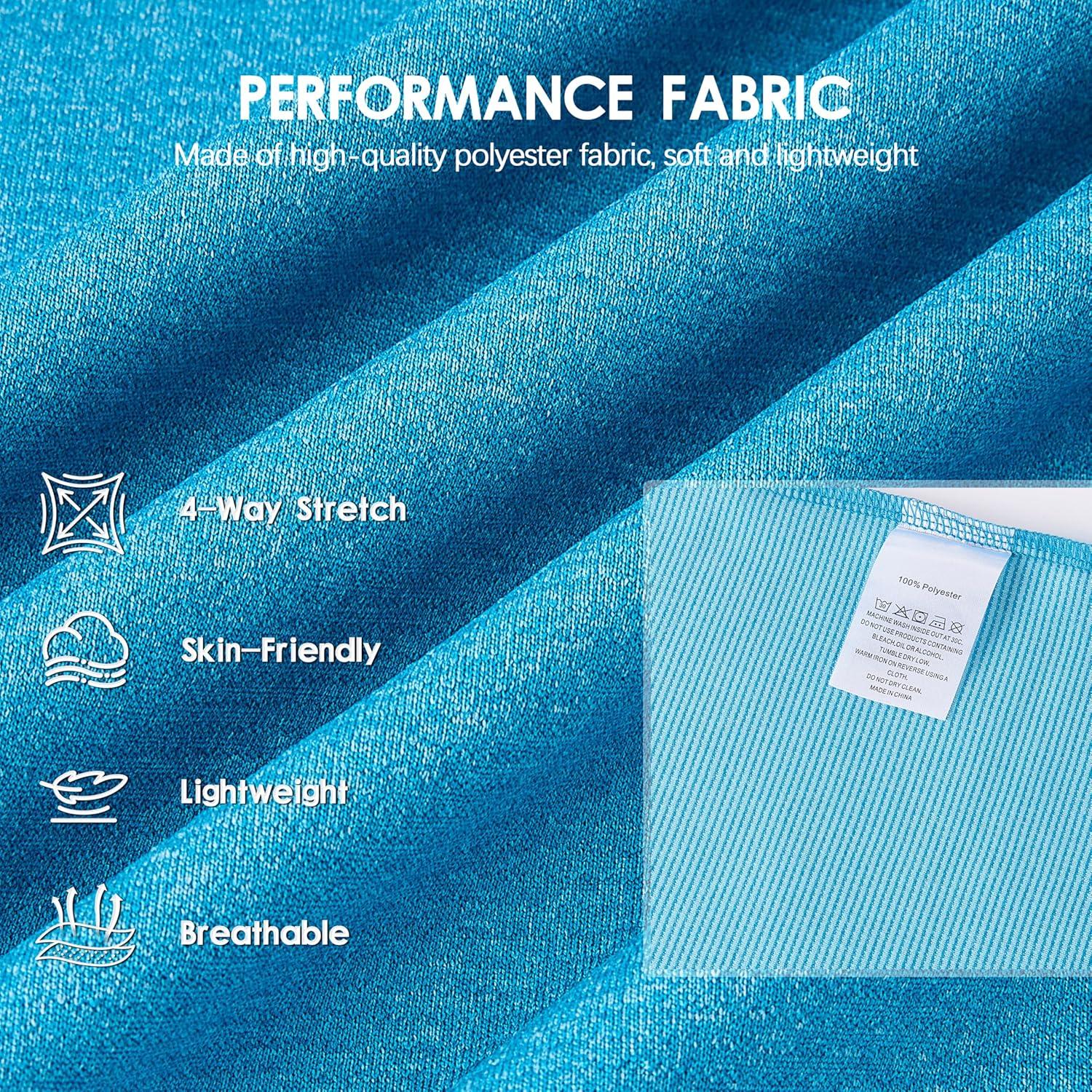 imageFT FENTENG Quarter Zip Golf Pullover Men Dry Fit Long Sleeve Moisture Wicking Mock Neck 14 Zip Pullover Mens SweatshirtsSaxony Blue Melange