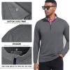 imageFT FENTENG Quarter Zip Golf Pullover Men Dry Fit Long Sleeve Moisture Wicking Mock Neck 14 Zip Pullover Mens SweatshirtsBlack Melange