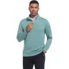imageFT FENTENG Quarter Zip Golf Pullover Men Dry Fit Long Sleeve Moisture Wicking Mock Neck 14 Zip Pullover Mens SweatshirtsDark Green Melange