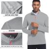 imageFT FENTENG Quarter Zip Golf Pullover Men Dry Fit Long Sleeve Moisture Wicking Mock Neck 14 Zip Pullover Mens SweatshirtsGrey Melange