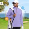 imageFT FENTENG Quarter Zip Golf Pullover Men Dry Fit Long Sleeve Moisture Wicking Mock Neck 14 Zip Pullover Mens SweatshirtsPurple Melange