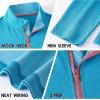 imageFT FENTENG Quarter Zip Golf Pullover Men Dry Fit Long Sleeve Moisture Wicking Mock Neck 14 Zip Pullover Mens SweatshirtsSaxony Blue Melange