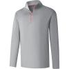 imageFT FENTENG Quarter Zip Golf Pullover Men Dry Fit Long Sleeve Moisture Wicking Mock Neck 14 Zip Pullover Mens SweatshirtsGrey Melange