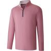 imageFT FENTENG Quarter Zip Golf Pullover Men Dry Fit Long Sleeve Moisture Wicking Mock Neck 14 Zip Pullover Mens SweatshirtsMarroon Melange