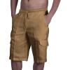 imageMens Linen Shorts Casual Cotton Elastic Waist Drawstring Summer Beach Vacation Shorts with Pockets