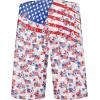 imageFT FENTENG Mens Swim Trunks Quick Dry Board Shorts with Mesh Lining Breathable Surf Beach Shorts Swimwear Bathing SuitsAmerican Flag Flower