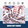 imageFT FENTENG Mens Swim Trunks Quick Dry Board Shorts with Mesh Lining Breathable Surf Beach Shorts Swimwear Bathing SuitsAmerican Flag Flower