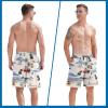 imageFT FENTENG Mens Swim Trunks Quick Dry Board Shorts with Mesh Lining Breathable Surf Beach Shorts Swimwear Bathing SuitsHawaii Pug Dog