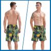 imageFT FENTENG Mens Swim Trunks Quick Dry Board Shorts with Mesh Lining Breathable Surf Beach Shorts Swimwear Bathing SuitsTropical Dinosaurs