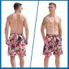 imageFT FENTENG Mens Swim Trunks Quick Dry Board Shorts with Mesh Lining Breathable Surf Beach Shorts Swimwear Bathing SuitsUsa Flower Bigfoot
