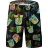 imageFT FENTENG Mens Swim Trunks Quick Dry Board Shorts with Mesh Lining Breathable Surf Beach Shorts Swimwear Bathing SuitsBlack Pineapple