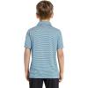 imageBoys Polo Shirts Short Sleeve Striped Performance Moisture Wicking Dry Fit Golf Shirts for Boys Youth KidsAqua Stripe