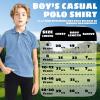 imageBoys Polo Shirts Short Sleeve Striped Performance Moisture Wicking Dry Fit Golf Shirts for Boys Youth KidsAqua Stripe