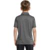 imageBoys Polo Shirts Short Sleeve Striped Performance Moisture Wicking Dry Fit Golf Shirts for Boys Youth KidsBlack Stripe