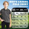 imageBoys Polo Shirts Short Sleeve Striped Performance Moisture Wicking Dry Fit Golf Shirts for Boys Youth KidsBlack Stripe