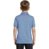 imageBoys Polo Shirts Short Sleeve Striped Performance Moisture Wicking Dry Fit Golf Shirts for Boys Youth KidsBlue Denim Stripe