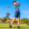 imageBoys Polo Shirts Short Sleeve Striped Performance Moisture Wicking Dry Fit Golf Shirts for Boys Youth KidsBlue Denim Stripe
