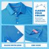 imageBoys Polo Shirts Short Sleeve Striped Performance Moisture Wicking Dry Fit Golf Shirts for Boys Youth KidsCobalt Stripe