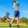 imageBoys Polo Shirts Short Sleeve Striped Performance Moisture Wicking Dry Fit Golf Shirts for Boys Youth KidsEnerald Stripe