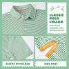 imageBoys Polo Shirts Short Sleeve Striped Performance Moisture Wicking Dry Fit Golf Shirts for Boys Youth KidsEnerald Stripe