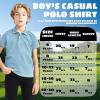 imageBoys Polo Shirts Short Sleeve Striped Performance Moisture Wicking Dry Fit Golf Shirts for Boys Youth KidsGreen Ash Stripe