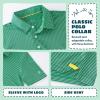 imageBoys Polo Shirts Short Sleeve Striped Performance Moisture Wicking Dry Fit Golf Shirts for Boys Youth KidsGreen Stripe