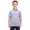 imageBoys Polo Shirts Short Sleeve Striped Performance Moisture Wicking Dry Fit Golf Shirts for Boys Youth KidsLavender White Stripe