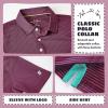 imageBoys Polo Shirts Short Sleeve Striped Performance Moisture Wicking Dry Fit Golf Shirts for Boys Youth KidsMaroon Stripe