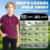imageBoys Polo Shirts Short Sleeve Striped Performance Moisture Wicking Dry Fit Golf Shirts for Boys Youth KidsMaroon Stripe