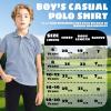 imageBoys Polo Shirts Short Sleeve Striped Performance Moisture Wicking Dry Fit Golf Shirts for Boys Youth KidsOrange Blue Ash Stripe