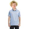 imageBoys Polo Shirts Short Sleeve Striped Performance Moisture Wicking Dry Fit Golf Shirts for Boys Youth KidsOrange Blue Ash Stripe