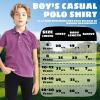 imageBoys Polo Shirts Short Sleeve Striped Performance Moisture Wicking Dry Fit Golf Shirts for Boys Youth KidsPink Blue Stripe