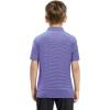 imageBoys Polo Shirts Short Sleeve Striped Performance Moisture Wicking Dry Fit Golf Shirts for Boys Youth KidsPlum Blue Stripe