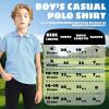 imageBoys Polo Shirts Short Sleeve Striped Performance Moisture Wicking Dry Fit Golf Shirts for Boys Youth KidsSky Blue Stripe