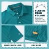 imageBoys Polo Shirts Short Sleeve Striped Performance Moisture Wicking Dry Fit Golf Shirts for Boys Youth KidsTurquoise Stripe