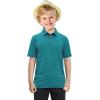 imageBoys Polo Shirts Short Sleeve Striped Performance Moisture Wicking Dry Fit Golf Shirts for Boys Youth KidsTurquoise Stripe