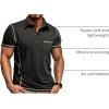 imageMens Casual Long Sleeve Polo Shirts Collared Button Cotton TShirt Classic Stylish Golf Shirt with PocketBlack315