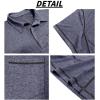 imageMens Casual Long Sleeve Polo Shirts Collared Button Cotton TShirt Classic Stylish Golf Shirt with PocketDarkblue315