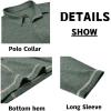 imageMens Casual Long Sleeve Polo Shirts Collared Button Cotton TShirt Classic Stylish Golf Shirt with PocketGreen