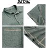 imageMens Casual Long Sleeve Polo Shirts Collared Button Cotton TShirt Classic Stylish Golf Shirt with PocketGreen315
