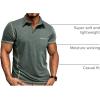 imageMens Casual Long Sleeve Polo Shirts Collared Button Cotton TShirt Classic Stylish Golf Shirt with PocketGreen315